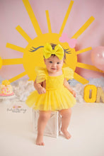 Load image into Gallery viewer, Yellow Lace Cake Smash Tutu Romper
