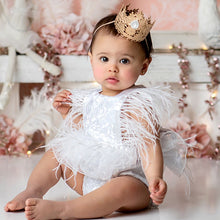 Load image into Gallery viewer, Wild Swan White Glam Tutu Romper
