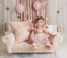 Load image into Gallery viewer, Carrie Rose Gold Blush Birthday Belle Tutu Sparkle Romper
