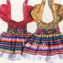 Load image into Gallery viewer, Sparkle Romper Cinco de Mayo Fiesta Dress
