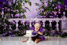 Load image into Gallery viewer, Purple Lace Cake Smash Tutu Romper
