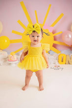 Load image into Gallery viewer, Yellow Lace Cake Smash Tutu Romper
