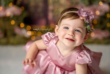 Load image into Gallery viewer, Mauve Cake Smash Dress, Baby First Birthday
